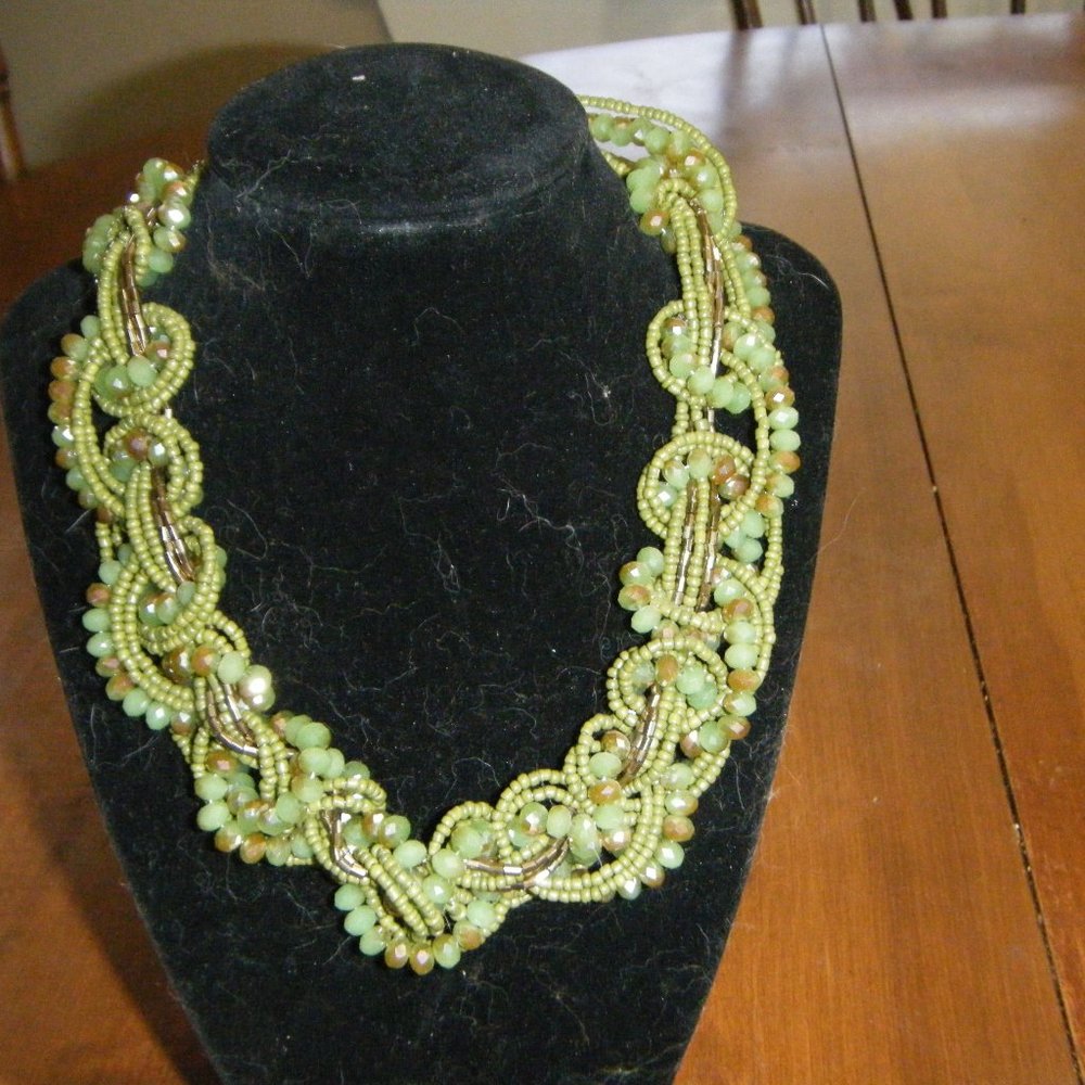 17" Green Bead Necklace